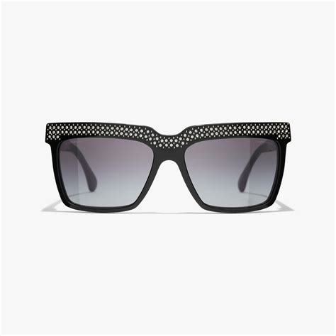 chanel black diamante crystal sunglasses|Eyewear .